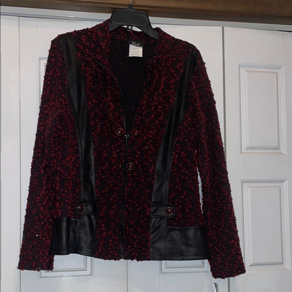Bali Black and Red Tailored Blazer with Luxurious Texture